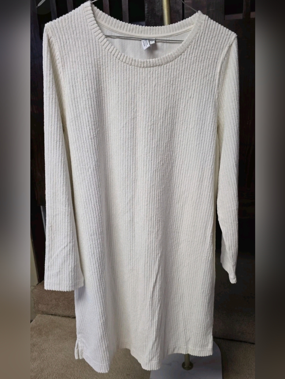 & Other Stories Ivory Ribbed Knit Dress